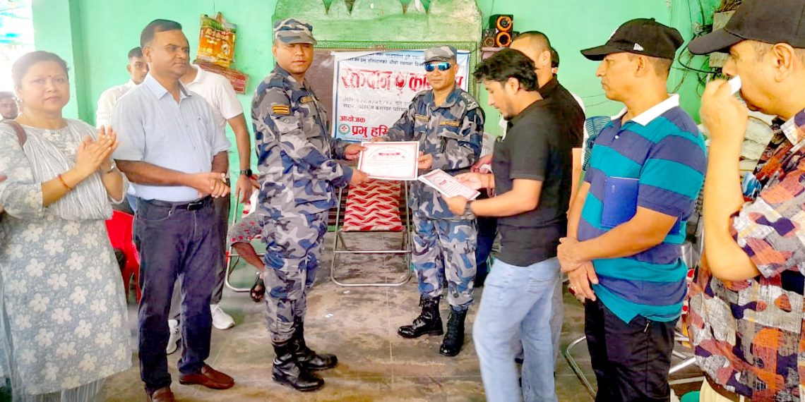 प्रभु हस्पिटलको चौथो स्थापना दिवसको अवसरमा आयोजित कार्यक्रममा १ सय ६३ जनाले गरे रक्तदान