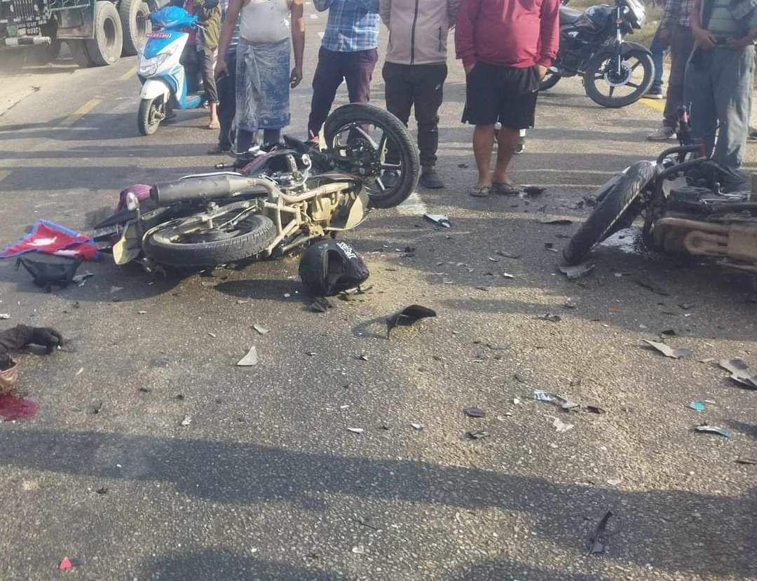 बारामा दुई वटा मोटरसाइकल आपसमा ठोक्किँदा २ जनाको मृत्यु