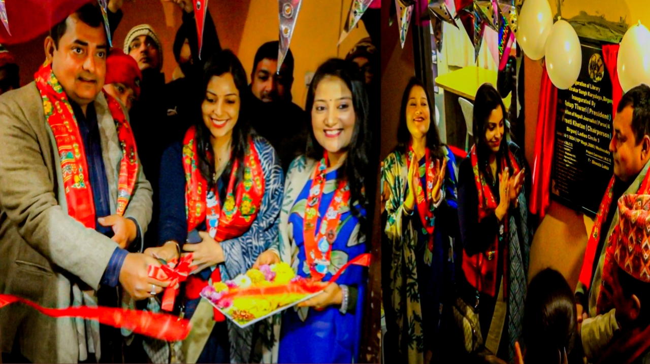 नेपाल पत्रकार महासंघ पर्साको सभाकक्षमा नवनिर्मित लाईब्रेरीको उदघाटन