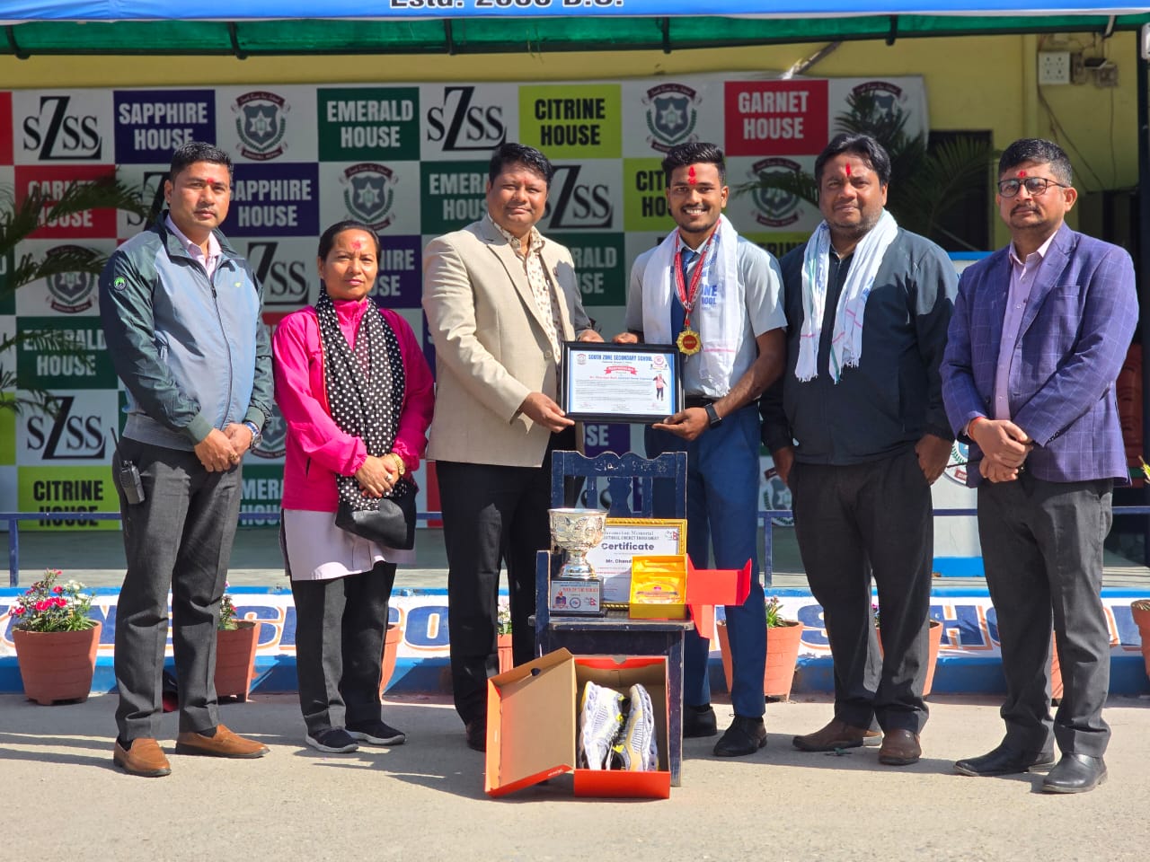 मधेशका यू-१६ कप्तान चन्दनलाई विद्यालयले गयो अभिनन्दन