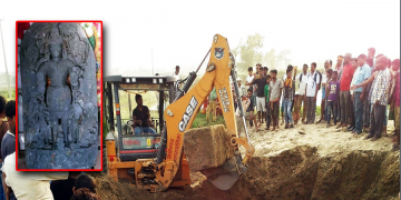 बाराको सिम्रौनगढमा सूर्य भगवानको मूर्ति पोखरी खन्ने क्रममा भेटियो