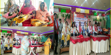 नेपाल रिटर्नी एशोसियसन (समाजवादी)  बाराले छठपूजा मनाउन बारामा एकल र बिपन्न ३ सय महिलाहरुलाई साडी वितरण