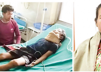 ५० वर्षीया गोवरी थरुनी चितुवाको मुखबाट नाति थुत्ने हजुरआमा