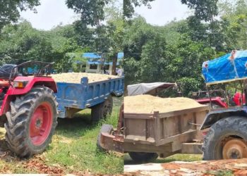 स्थानीय स्रोत संरक्षणको प्रयास : जमुनिया खोलाबाट अवैध रूपमा उत्खनन गरिएको गिट्टी–बालुवासहित दुई ट्याक्टर नियन्त्रणमा