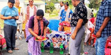 शिलान्यास मोह! म्याद सकिएको सडकको ‘तामझाम’सहित शिलान्यास गरेका सांसद ज्वाला साह