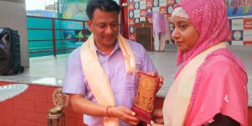 एन्जल वर्ड विद्यालयमा ब्याच वितरण तथा सपथ ग्रहण कार्यक्रम सम्पन्न