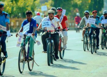 बर्दीबासमा सडक सुरक्षाका लागि साइकल र्‍याली सम्पन्न