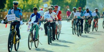 बर्दीबासमा सडक सुरक्षाका लागि साइकल र्‍याली सम्पन्न