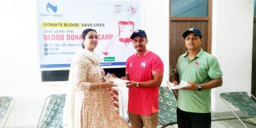 नेसनल इन्फोटेक कलेजद्वारा आकस्मिक रक्तदान कार्यक्रम सम्पन्न, १६९ जनाले गरे रगतदान