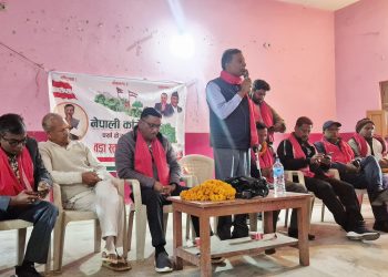 वीरगञ्ज–१९ बिन्दबासिनीमा कांग्रेस उम्मेदवार अजयकुमार चौरसियाको उपस्थितिमा कार्यकर्ता भेला सम्पन्न