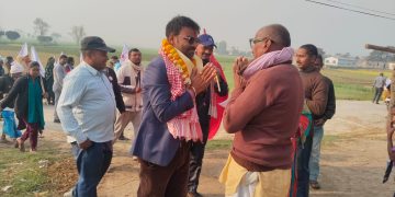वीरगंज–३१ मा सीए अजय चौरसियाको घरदैलो सम्पन्न, स्थानीयद्वारा गम्छा–मालाले भव्य स्वागत