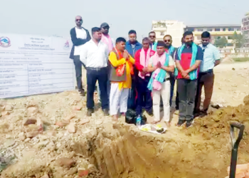 नारायणी रंगशालाको प्याराफिट पुनर्निर्माण सुरु, शिलान्यास सम्पन्न
